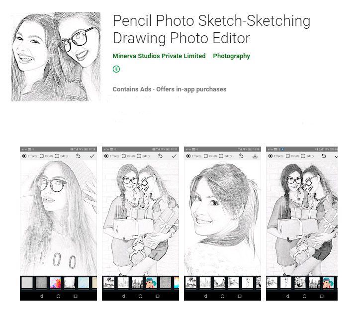 Приложение Pencil Photo Sketch Editor..